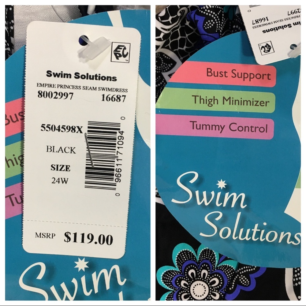NWT! Swim Solutions Garden Lace Swimdress - Picture 5 of 11